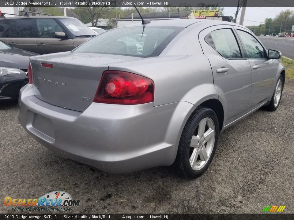 2013 Dodge Avenger SXT Billet Silver Metallic / Black/Red Photo #4