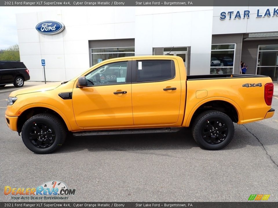 2021 Ford Ranger XLT SuperCrew 4x4 Cyber Orange Metallic / Ebony Photo #2