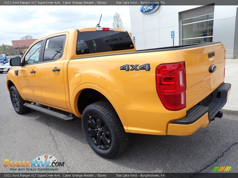 2021 Ford Ranger XLT SuperCrew 4x4 Cyber Orange Metallic / Ebony Photo #3