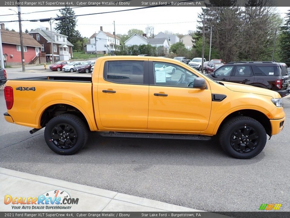 2021 Ford Ranger XLT SuperCrew 4x4 Cyber Orange Metallic / Ebony Photo #6