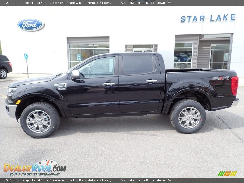 2021 Ford Ranger Lariat SuperCrew 4x4 Shadow Black Metallic / Ebony Photo #2