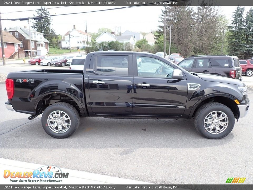 2021 Ford Ranger Lariat SuperCrew 4x4 Shadow Black Metallic / Ebony Photo #6