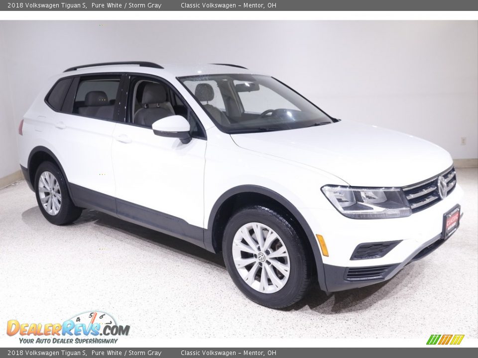2018 Volkswagen Tiguan S Pure White / Storm Gray Photo #1