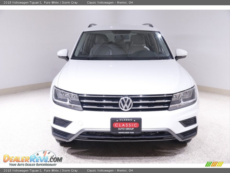 2018 Volkswagen Tiguan S Pure White / Storm Gray Photo #2