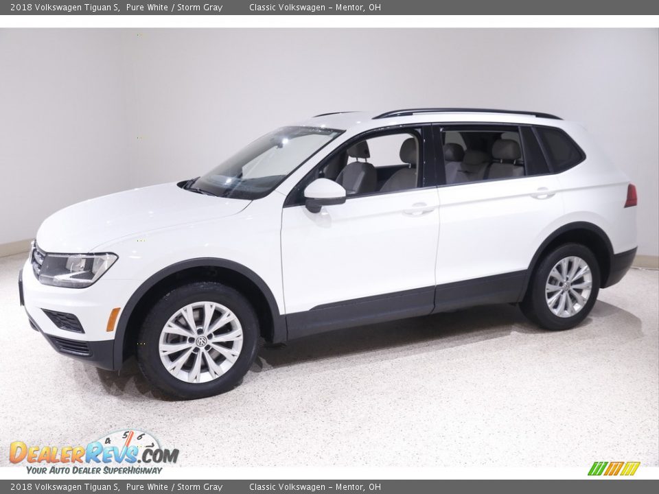 2018 Volkswagen Tiguan S Pure White / Storm Gray Photo #3