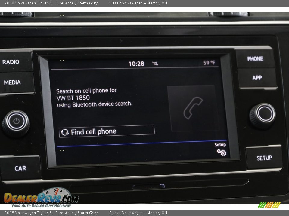 2018 Volkswagen Tiguan S Pure White / Storm Gray Photo #10