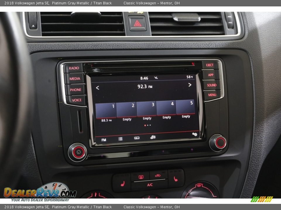 2018 Volkswagen Jetta SE Platinum Gray Metallic / Titan Black Photo #10