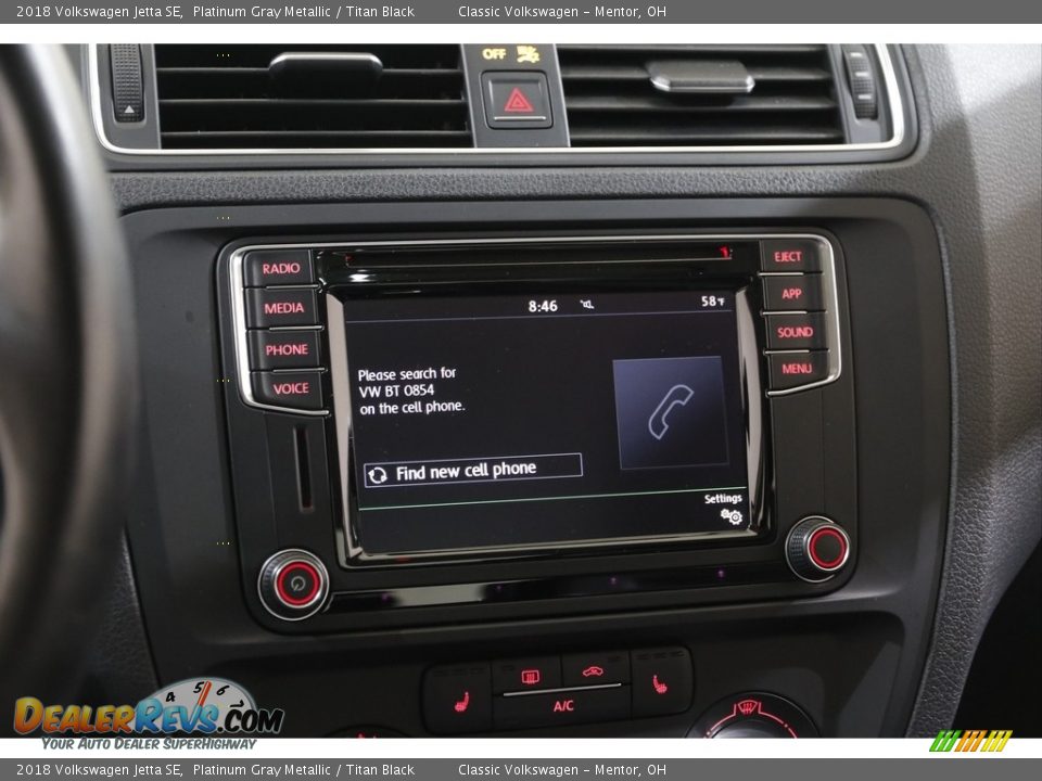 2018 Volkswagen Jetta SE Platinum Gray Metallic / Titan Black Photo #11