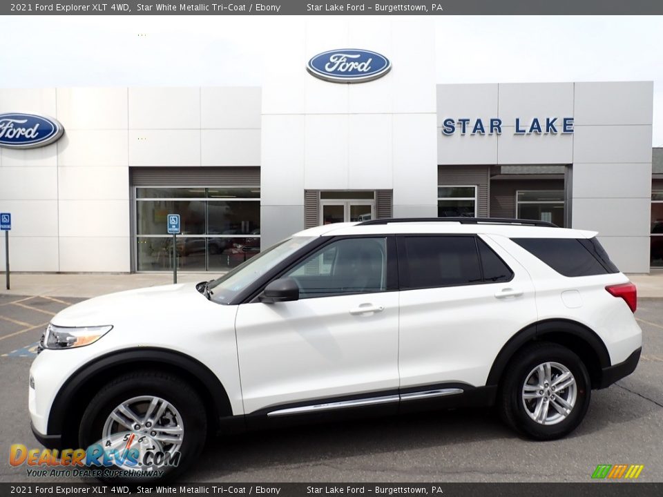 2021 Ford Explorer XLT 4WD Star White Metallic Tri-Coat / Ebony Photo #1