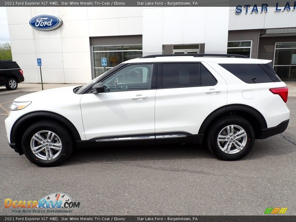 2021 Ford Explorer XLT 4WD Star White Metallic Tri-Coat / Ebony Photo #2