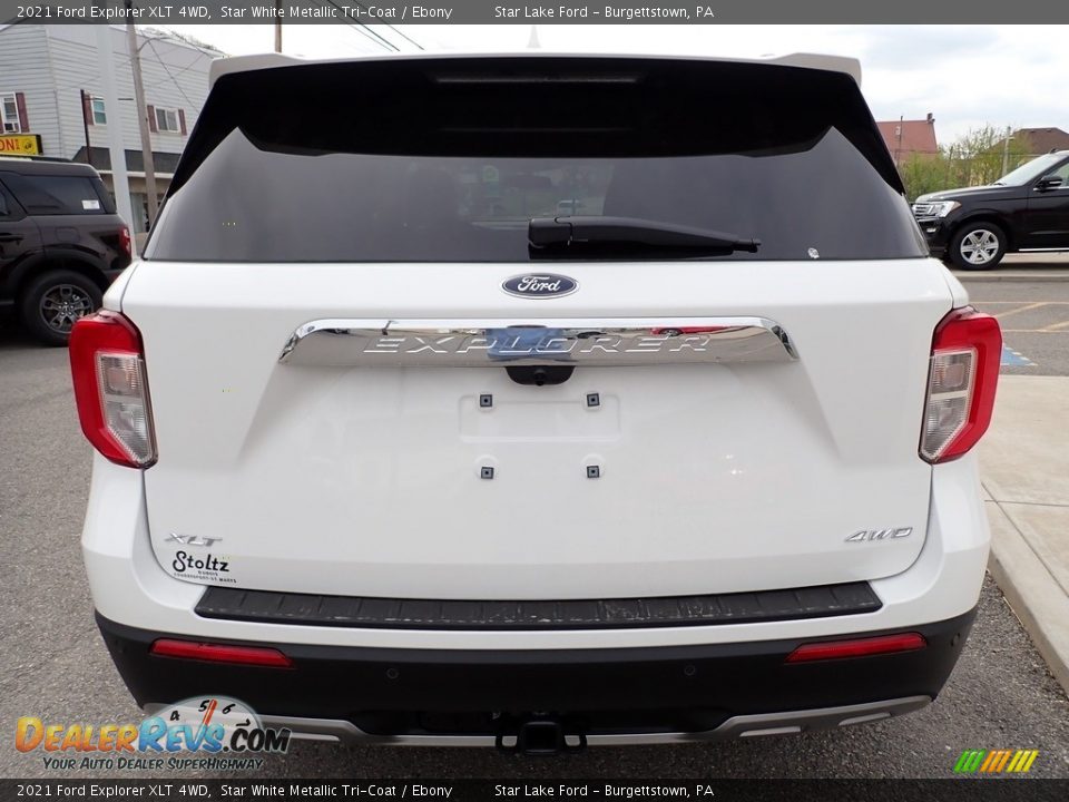 2021 Ford Explorer XLT 4WD Star White Metallic Tri-Coat / Ebony Photo #4