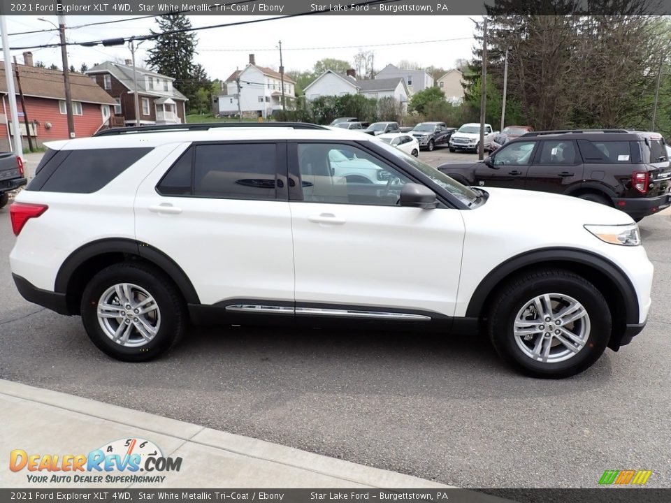 2021 Ford Explorer XLT 4WD Star White Metallic Tri-Coat / Ebony Photo #7