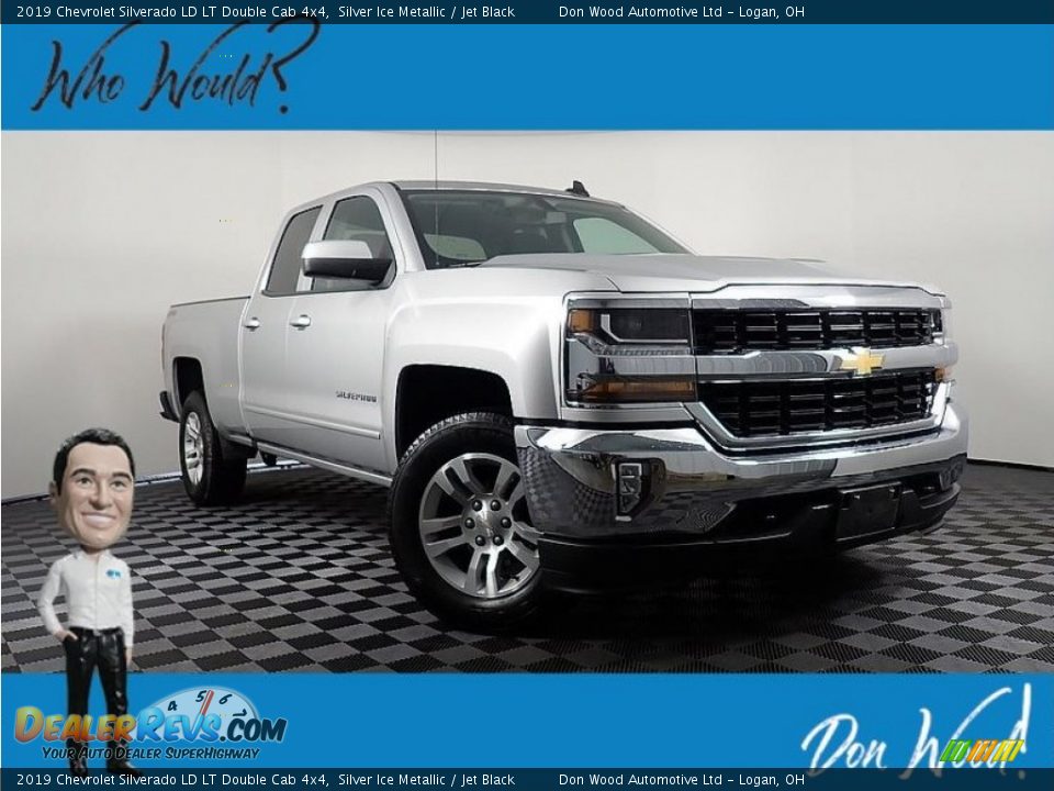 2019 Chevrolet Silverado LD LT Double Cab 4x4 Silver Ice Metallic / Jet Black Photo #1
