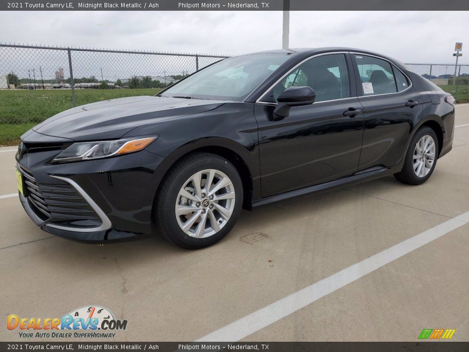 2021 Toyota Camry LE Midnight Black Metallic / Ash Photo #2