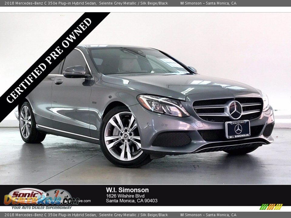 2018 Mercedes-Benz C 350e Plug-in Hybrid Sedan Selenite Grey Metallic / Silk Beige/Black Photo #1