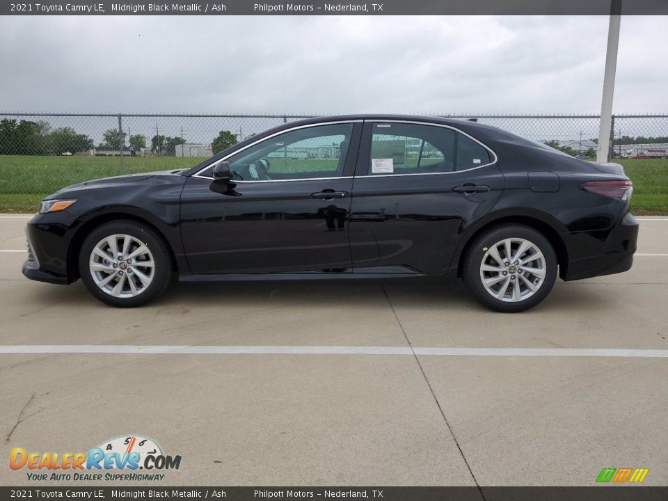 2021 Toyota Camry LE Midnight Black Metallic / Ash Photo #7