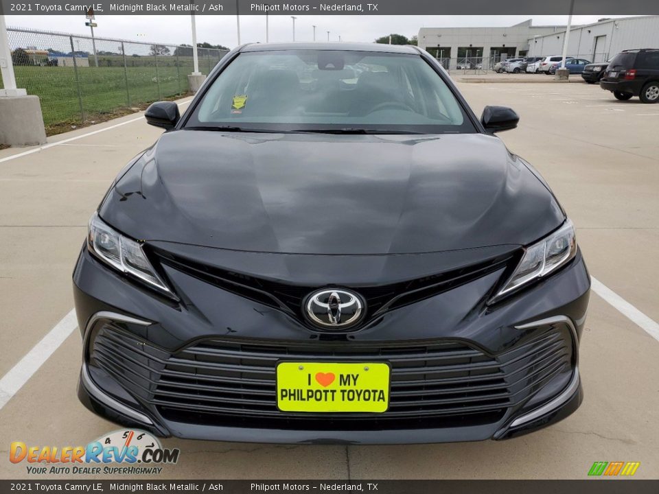 2021 Toyota Camry LE Midnight Black Metallic / Ash Photo #9