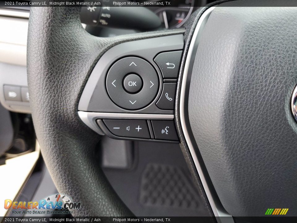 2021 Toyota Camry LE Midnight Black Metallic / Ash Photo #16