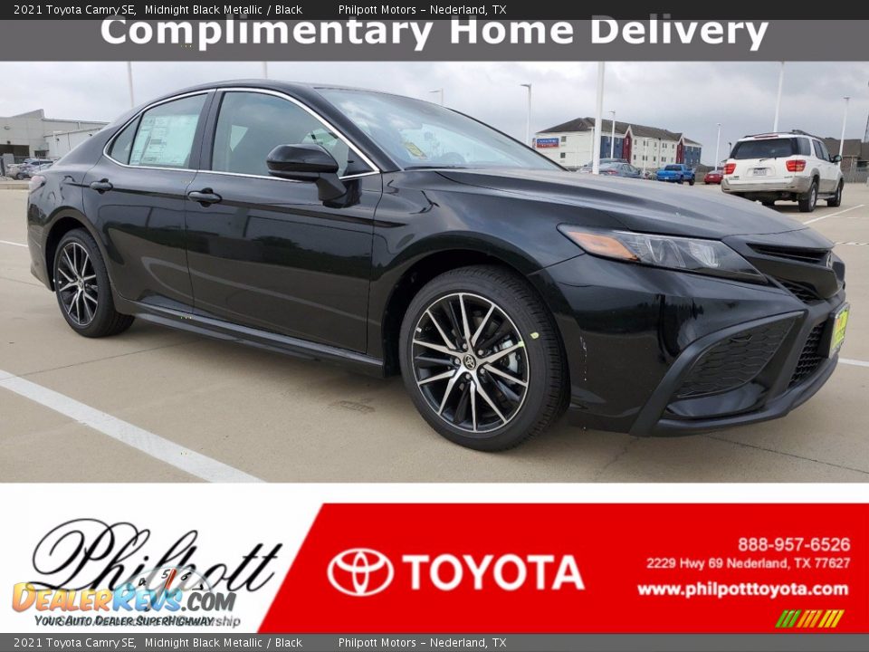 2021 Toyota Camry SE Midnight Black Metallic / Black Photo #1
