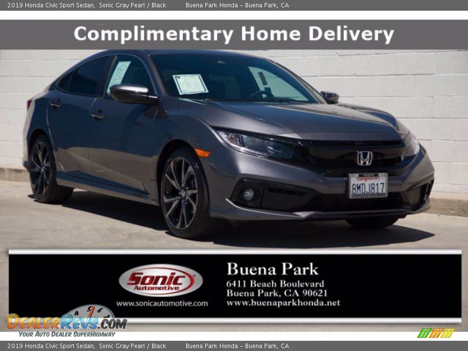 2019 Honda Civic Sport Sedan Sonic Gray Pearl / Black Photo #1