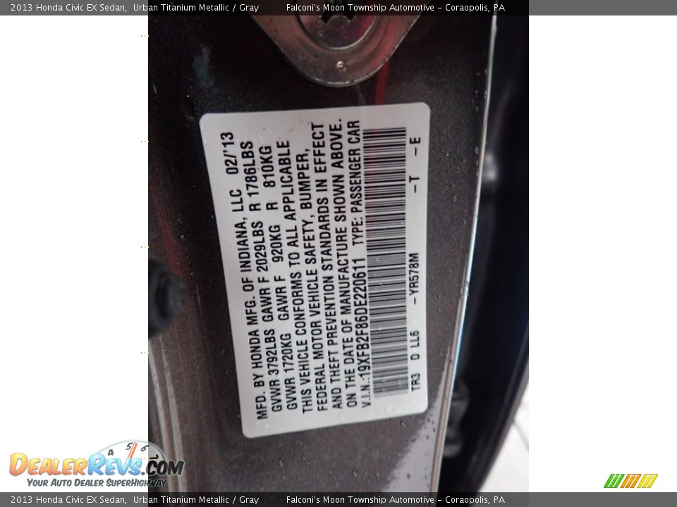 2013 Honda Civic EX Sedan Urban Titanium Metallic / Gray Photo #24