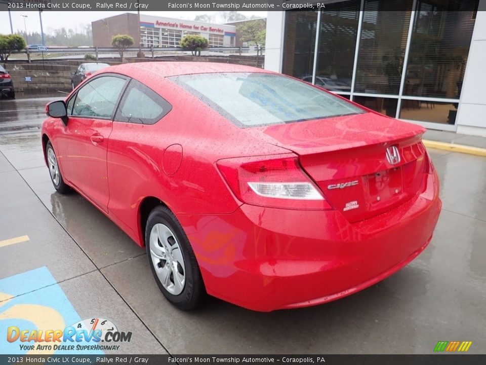 2013 Honda Civic LX Coupe Rallye Red / Gray Photo #2