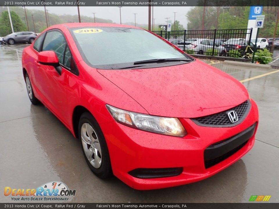 2013 Honda Civic LX Coupe Rallye Red / Gray Photo #6