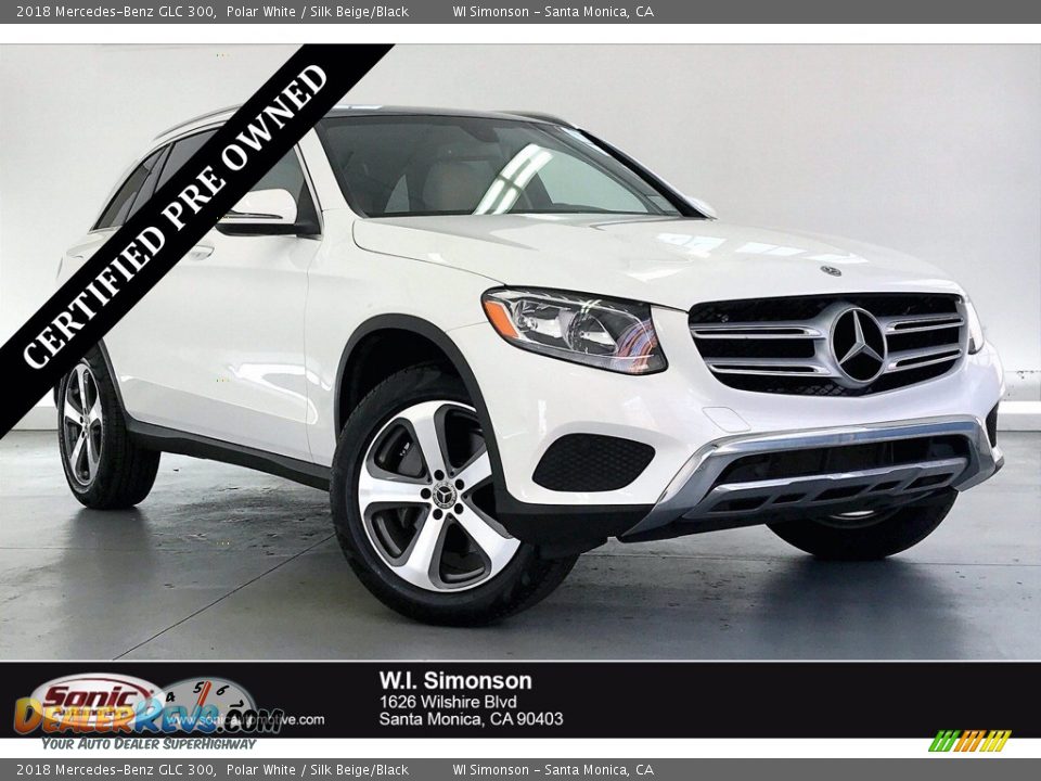 2018 Mercedes-Benz GLC 300 Polar White / Silk Beige/Black Photo #1