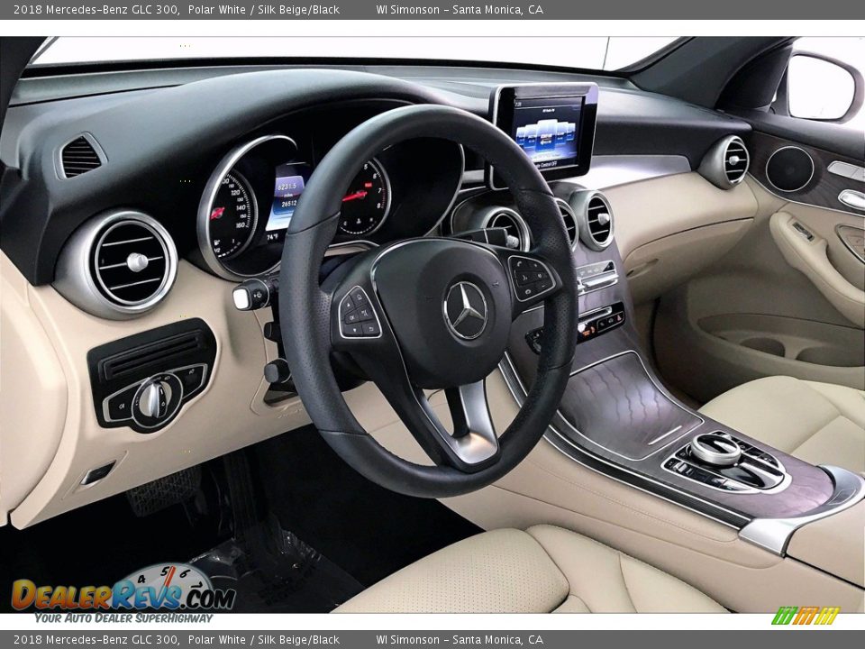 2018 Mercedes-Benz GLC 300 Polar White / Silk Beige/Black Photo #14