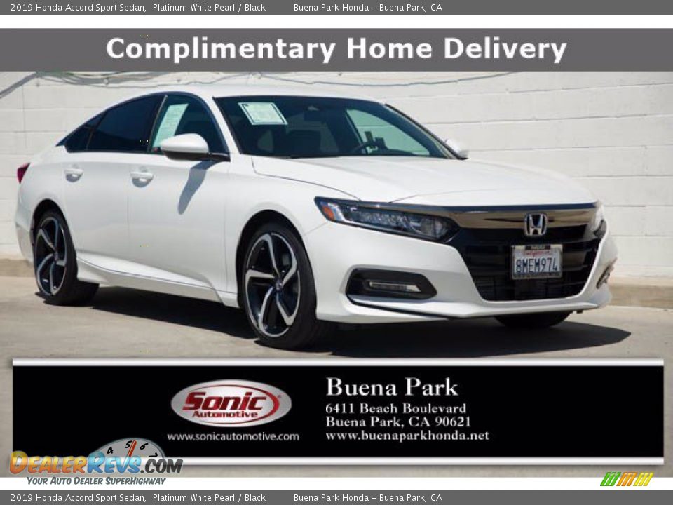 2019 Honda Accord Sport Sedan Platinum White Pearl / Black Photo #1