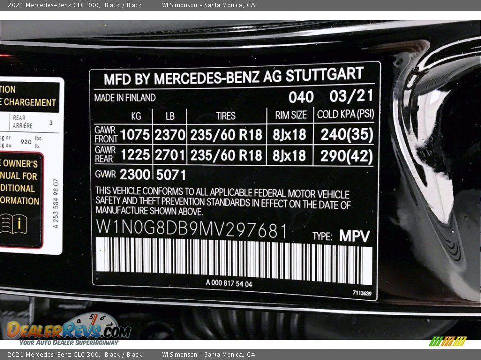 2021 Mercedes-Benz GLC 300 Black / Black Photo #11