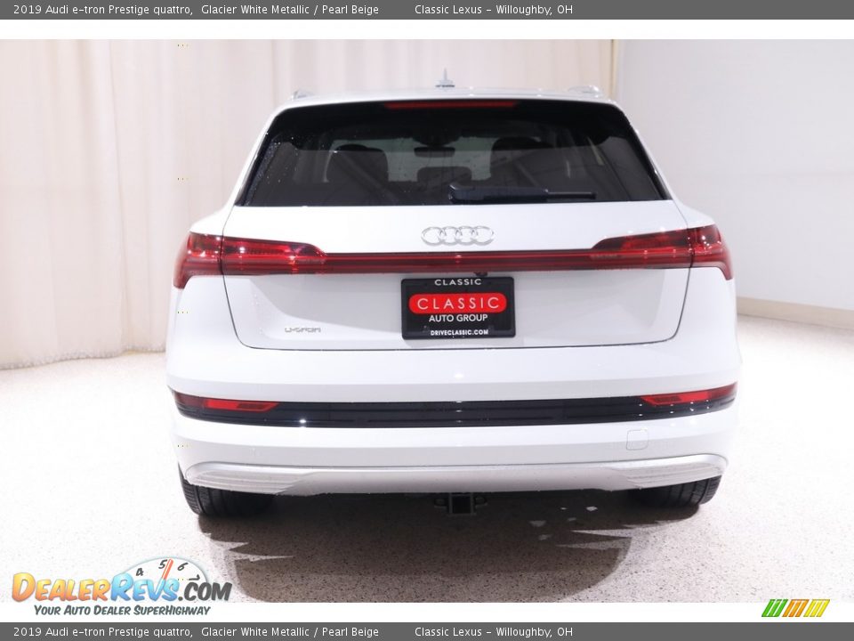 2019 Audi e-tron Prestige quattro Glacier White Metallic / Pearl Beige Photo #24