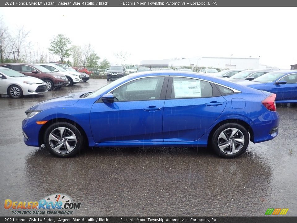 2021 Honda Civic LX Sedan Aegean Blue Metallic / Black Photo #2