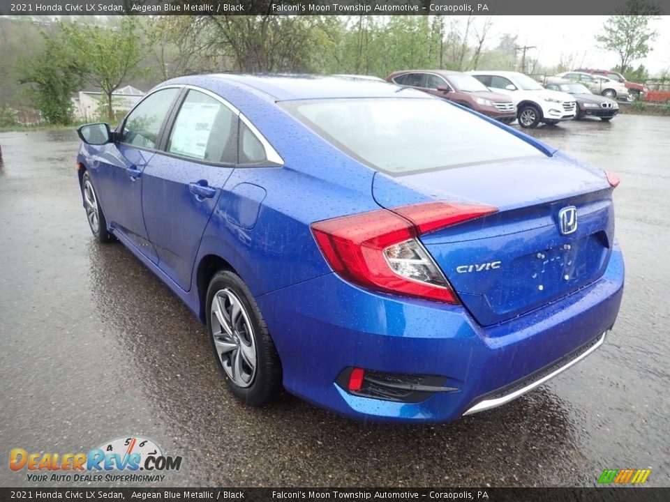 2021 Honda Civic LX Sedan Aegean Blue Metallic / Black Photo #3