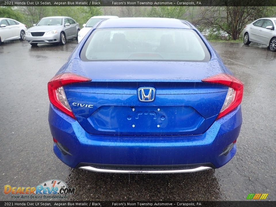 2021 Honda Civic LX Sedan Aegean Blue Metallic / Black Photo #4