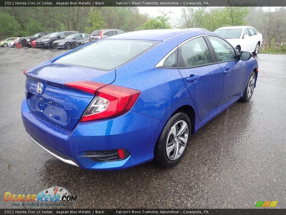 2021 Honda Civic LX Sedan Aegean Blue Metallic / Black Photo #5