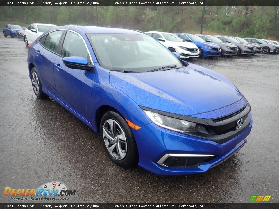 2021 Honda Civic LX Sedan Aegean Blue Metallic / Black Photo #6