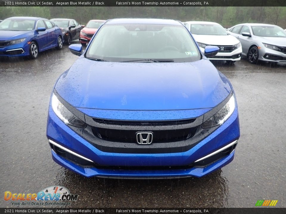 2021 Honda Civic LX Sedan Aegean Blue Metallic / Black Photo #7