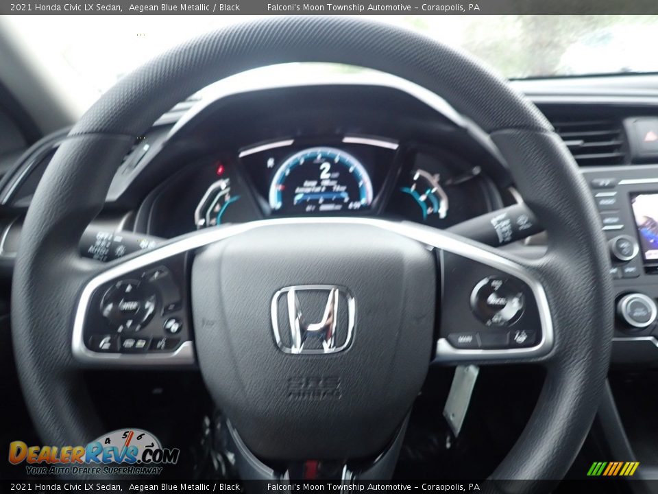 2021 Honda Civic LX Sedan Aegean Blue Metallic / Black Photo #15