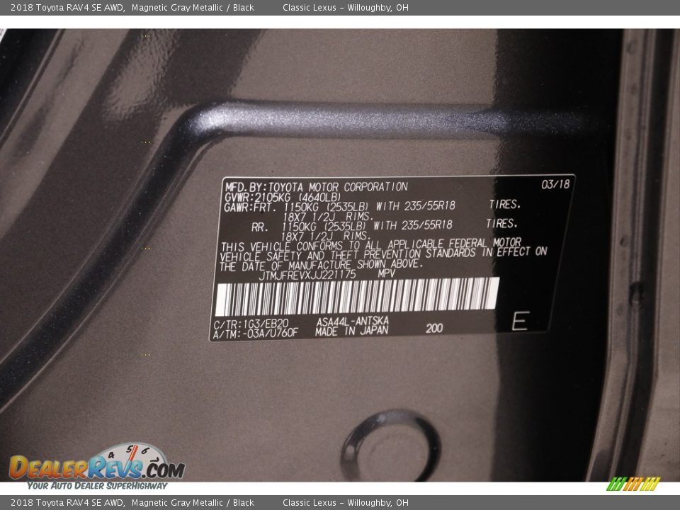 2018 Toyota RAV4 SE AWD Magnetic Gray Metallic / Black Photo #18