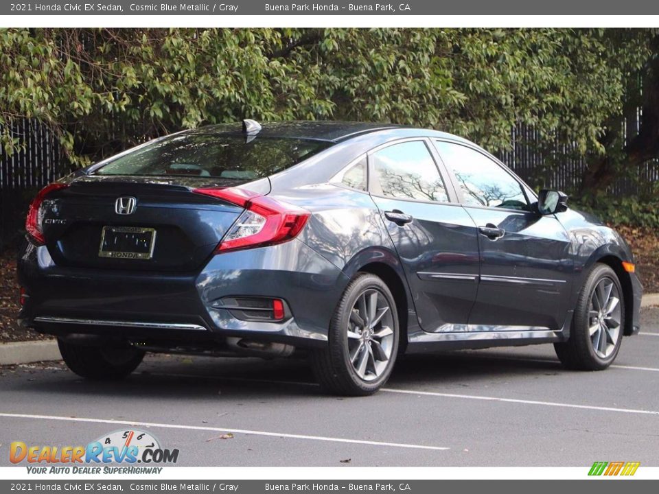 2021 Honda Civic EX Sedan Cosmic Blue Metallic / Gray Photo #5