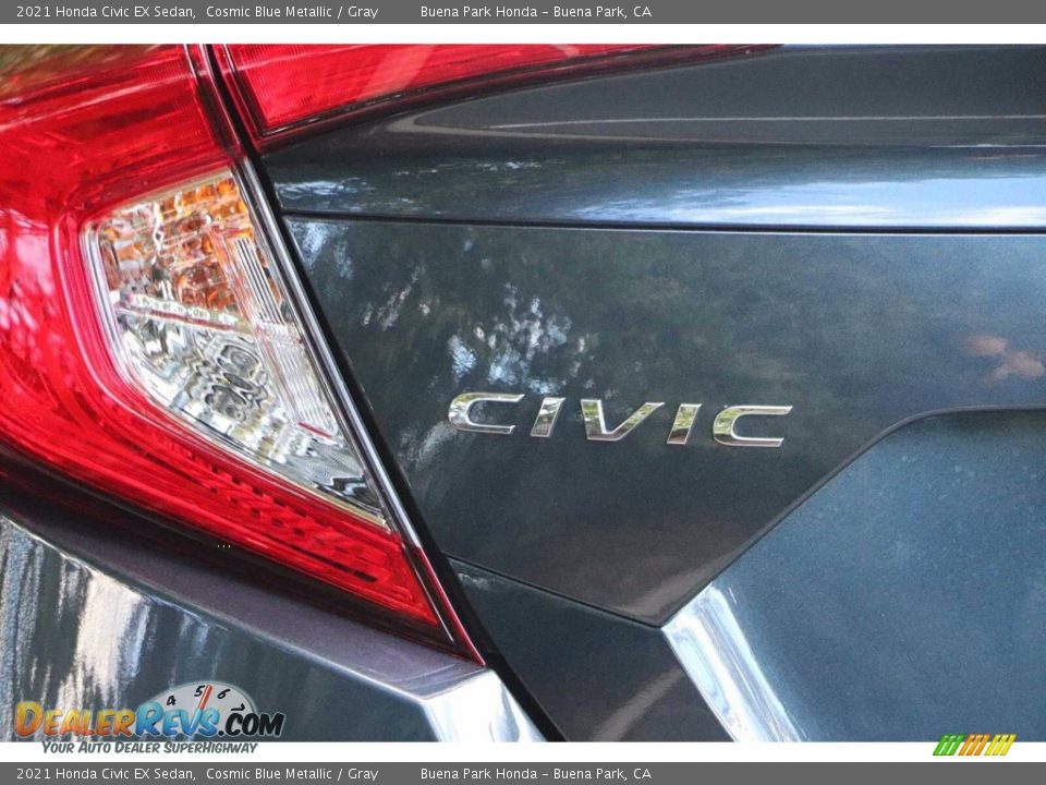 2021 Honda Civic EX Sedan Cosmic Blue Metallic / Gray Photo #7