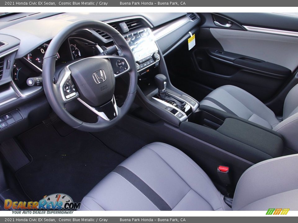 2021 Honda Civic EX Sedan Cosmic Blue Metallic / Gray Photo #9