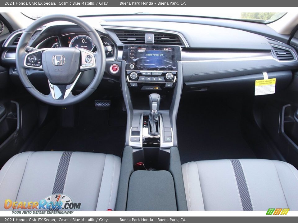 2021 Honda Civic EX Sedan Cosmic Blue Metallic / Gray Photo #13