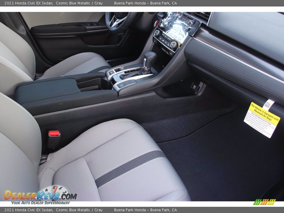 2021 Honda Civic EX Sedan Cosmic Blue Metallic / Gray Photo #15