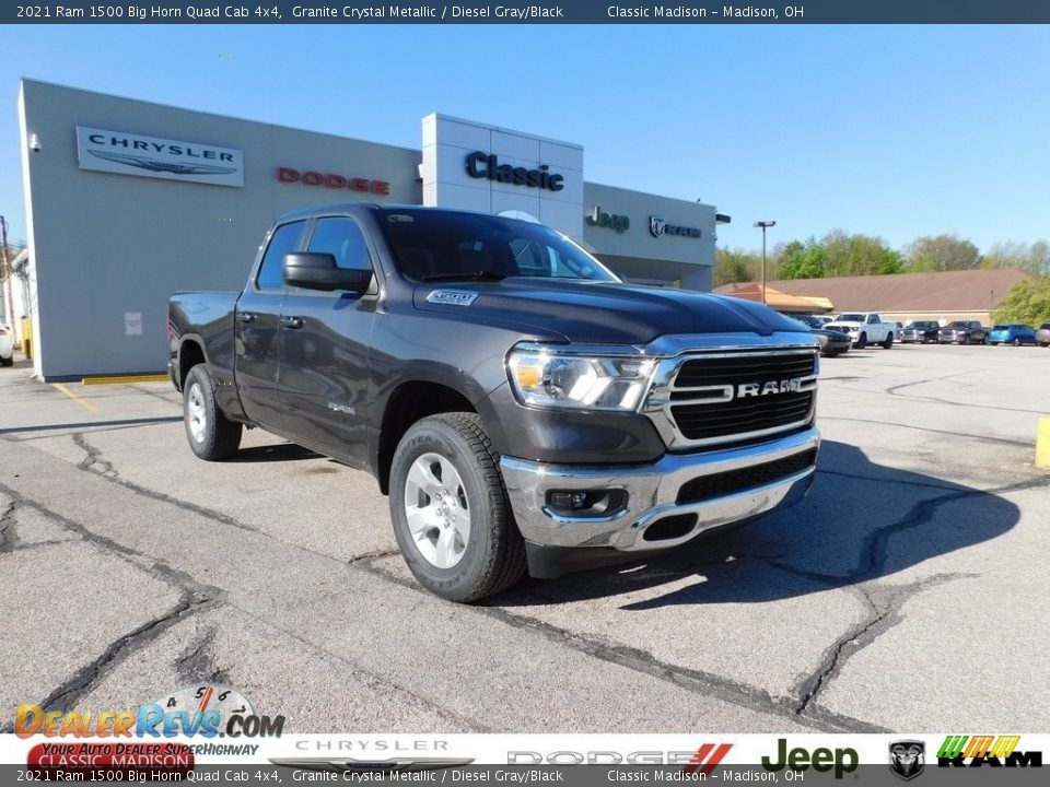 2021 Ram 1500 Big Horn Quad Cab 4x4 Granite Crystal Metallic / Diesel Gray/Black Photo #1