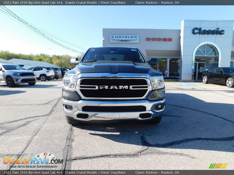 2021 Ram 1500 Big Horn Quad Cab 4x4 Granite Crystal Metallic / Diesel Gray/Black Photo #2