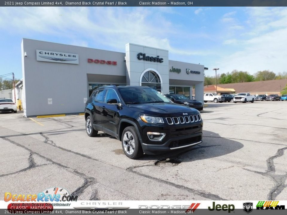 2021 Jeep Compass Limited 4x4 Diamond Black Crystal Pearl / Black Photo #1