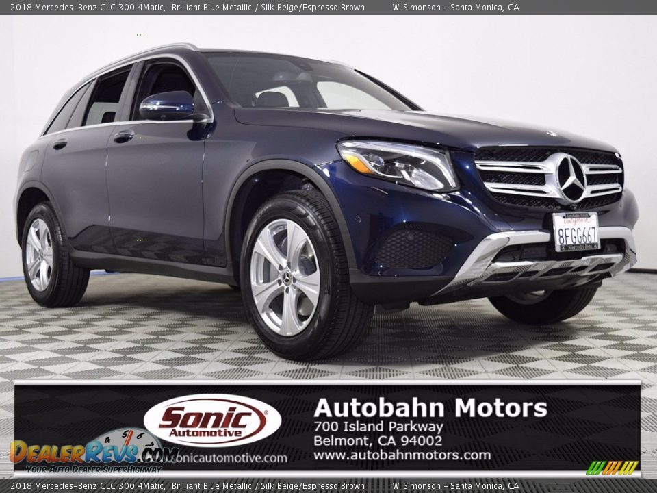2018 Mercedes-Benz GLC 300 4Matic Brilliant Blue Metallic / Silk Beige/Espresso Brown Photo #1
