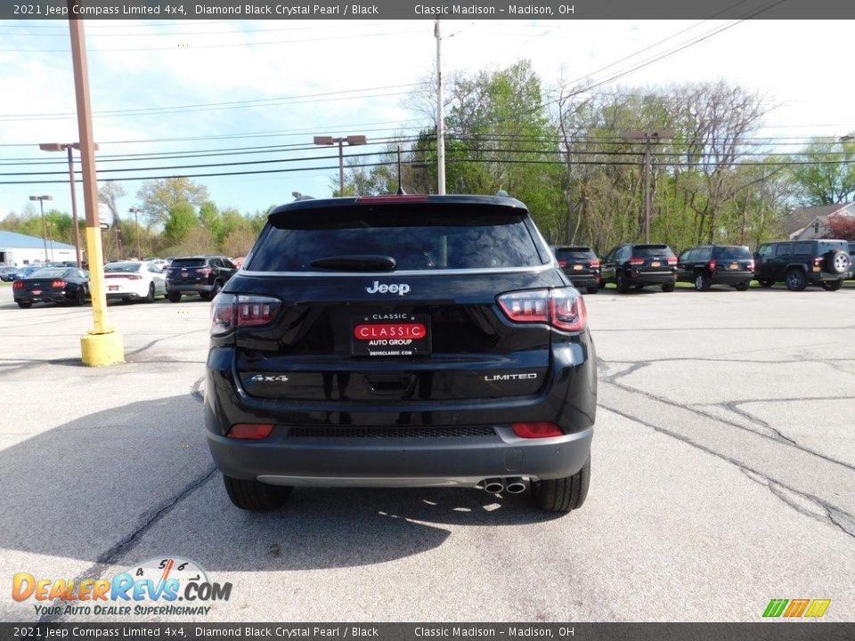 2021 Jeep Compass Limited 4x4 Diamond Black Crystal Pearl / Black Photo #4